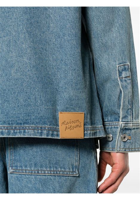 Blue spread-collar denim jacket - men MAISON KITSUNÉ | MM00415WW5023P413